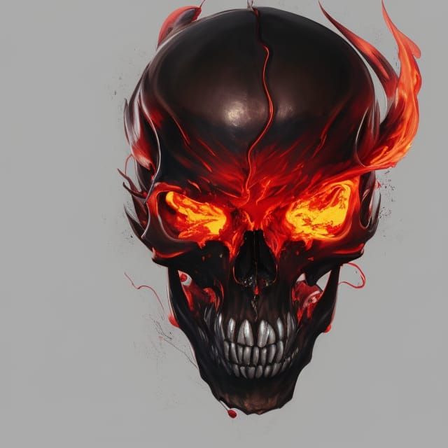 Infernal Skull Portrait in Hyperdetailed Digital Art