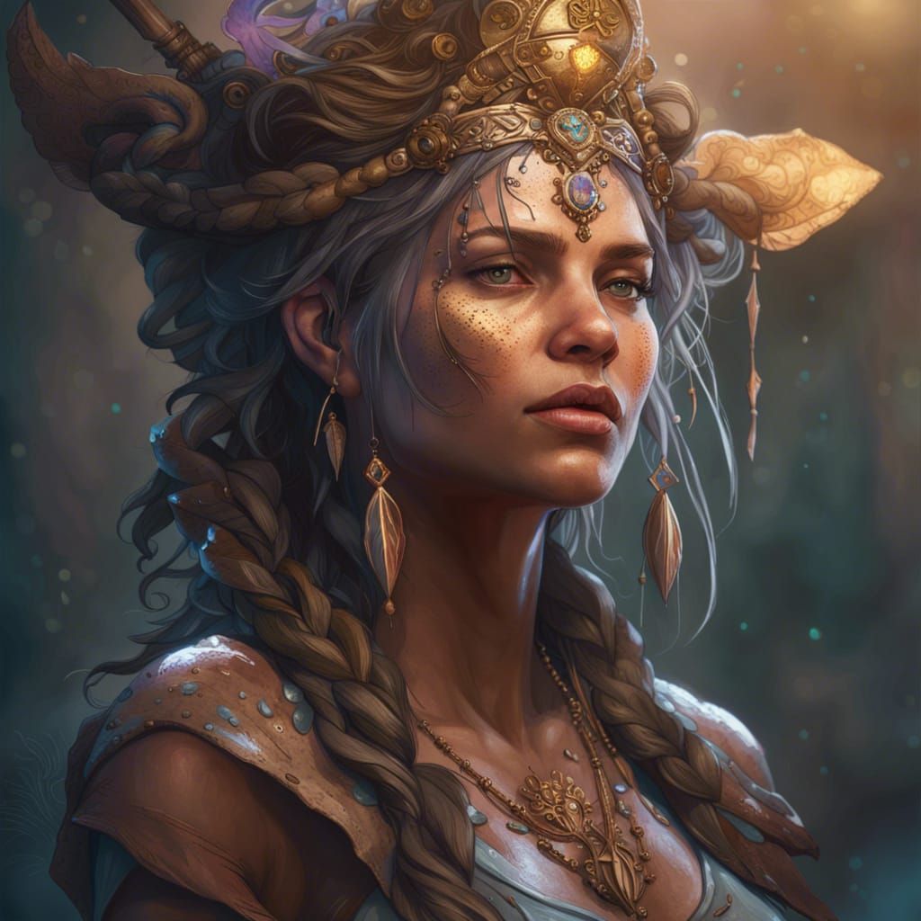Mud Goddess Portrait in Hyperdetailed Concept Art