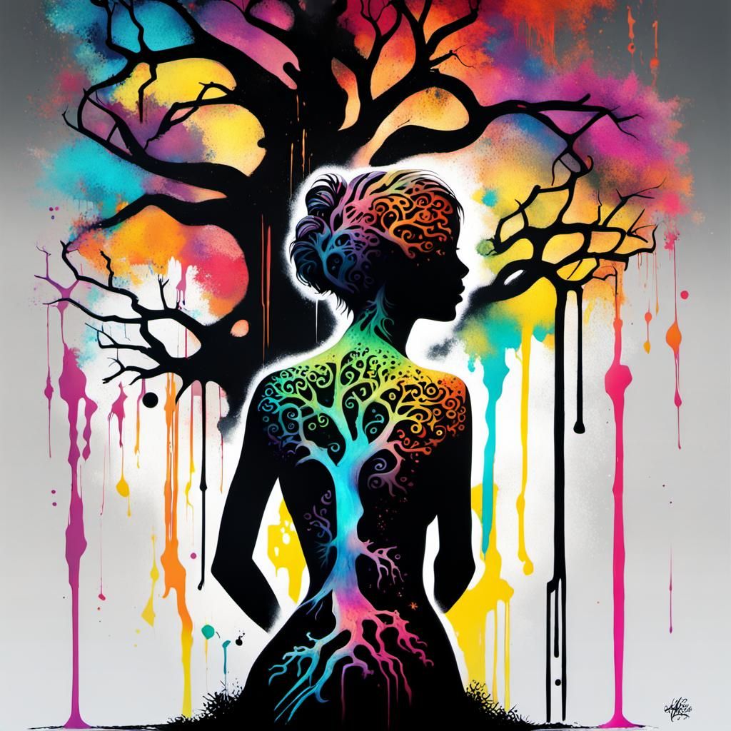 Tree of Life: Graffiti Art Female Form