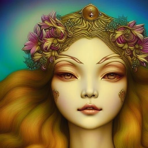 Elegant Dryad: A Fantasy Goddess Portrait