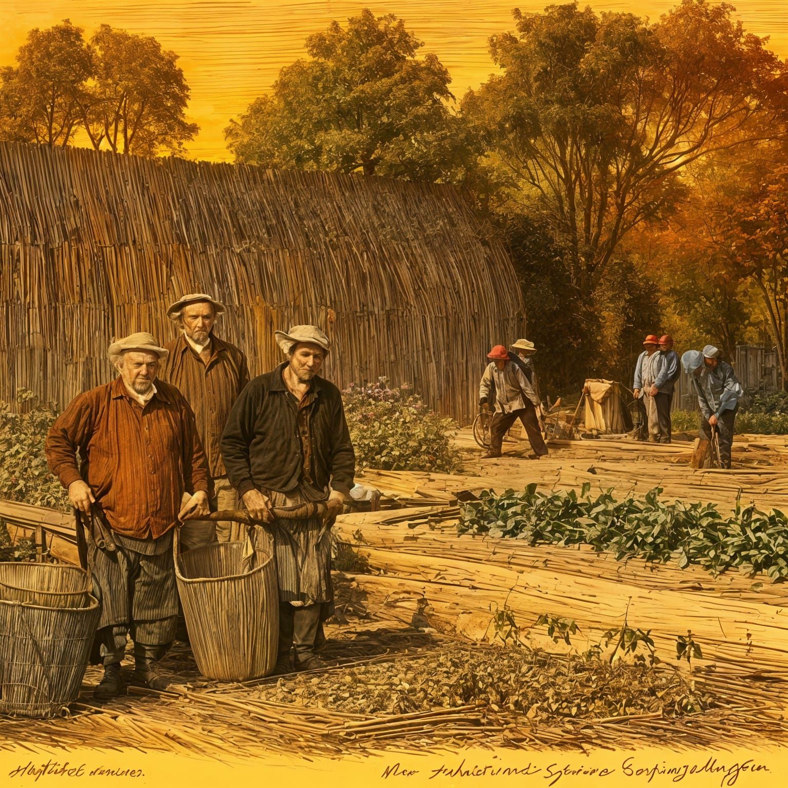 Etching. Extreme wide angle shot.