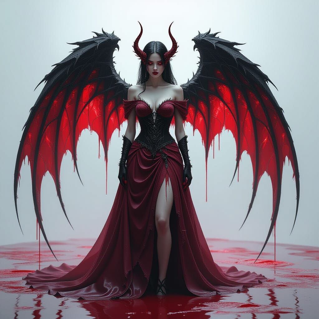 Cursed Blood Princess with Shattered Wings in Dark Fantasy S...