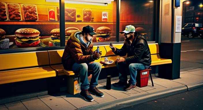 Compassionate Act: Woman Gives Food to Homeless Man