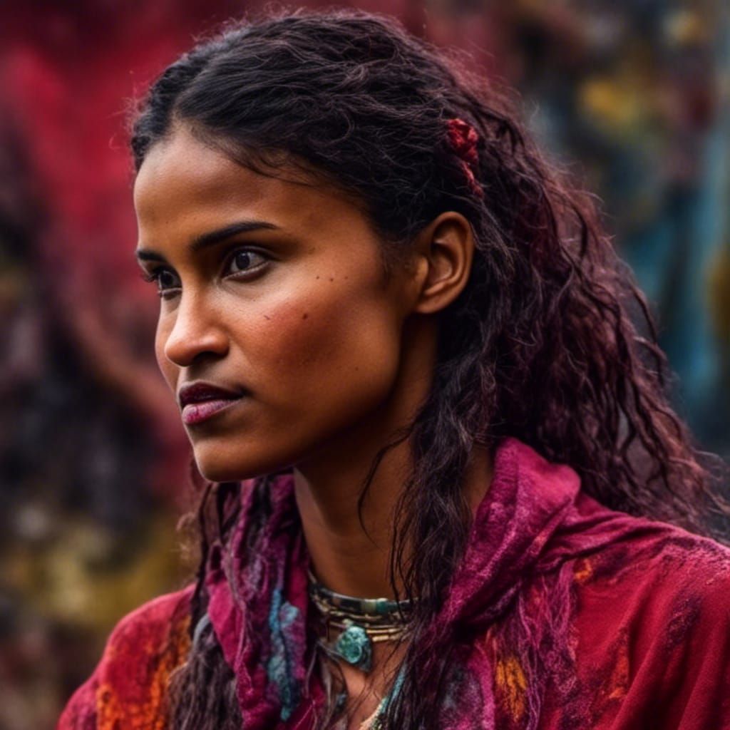 Hyperrealistic Digital Art Portrait of Woman with Jewelry