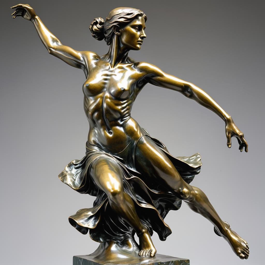 Bronze Statue Interpretation of Freedom, Rodin-Inspired