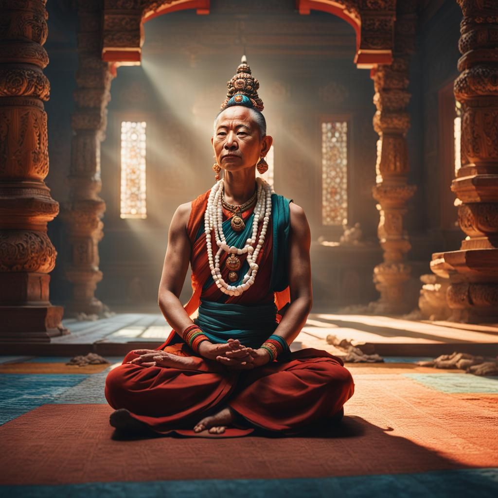 Niguma: Female Dakini Meditating in Monastery