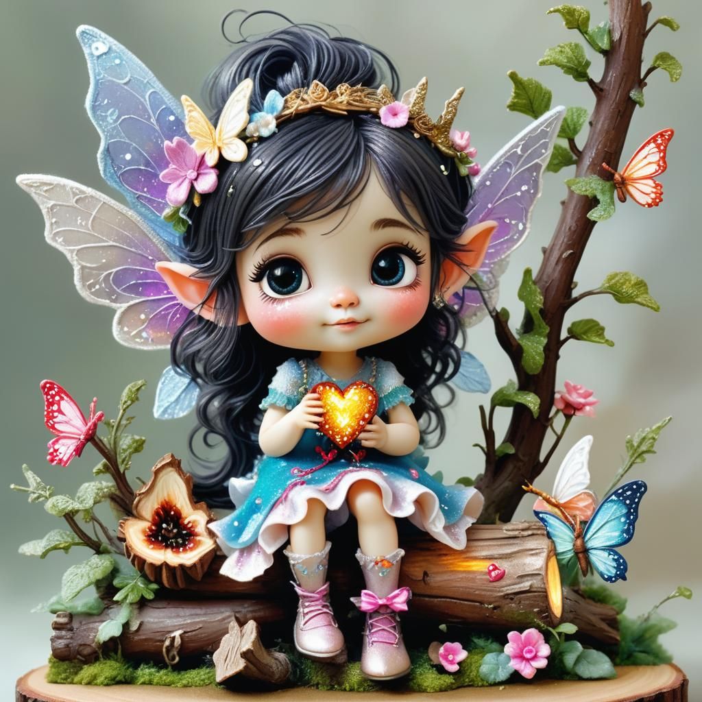 Gnome Fairy and Dragon in Whimsical Digital Art