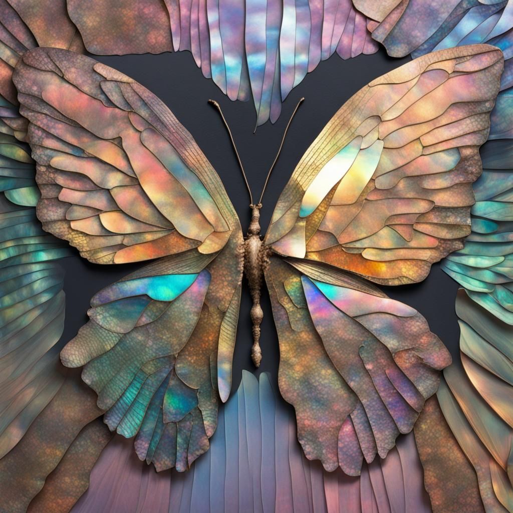 Iridescent Butterfly Wing Collage