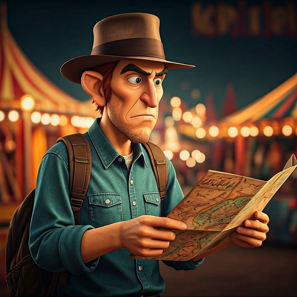 Waldo and Carmen San Diego at a Carnival Carnival Scene in C...