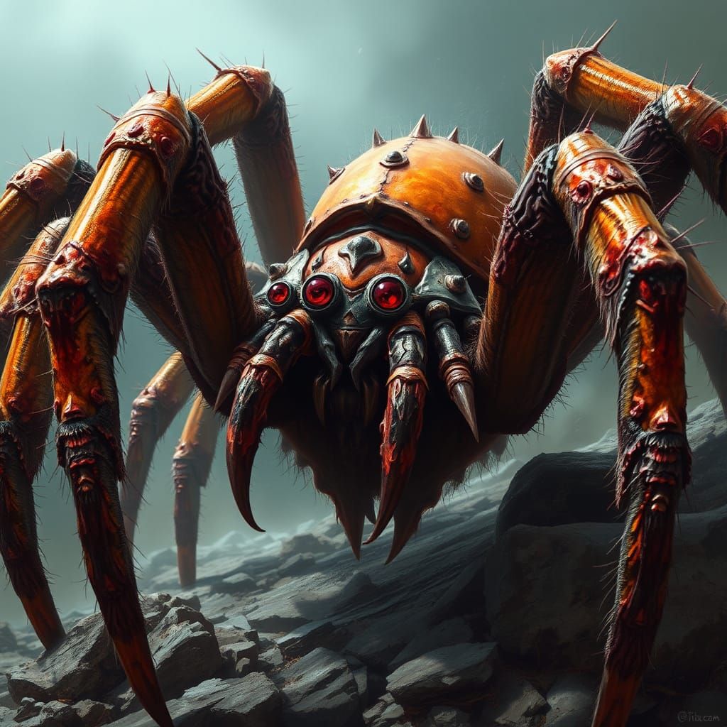 Monstrous Demonfeed Spiders with Toxic Blood