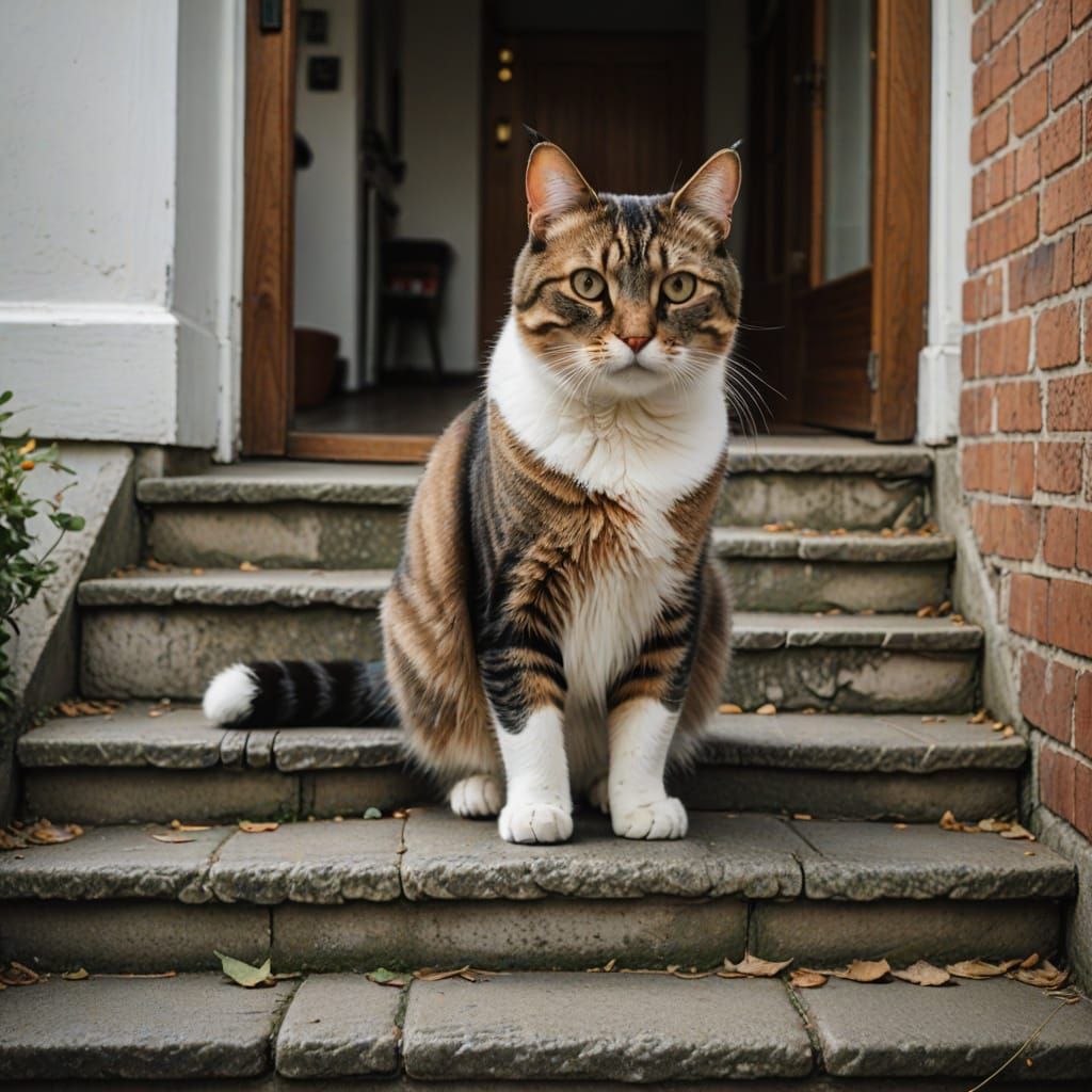 Cat on Steps