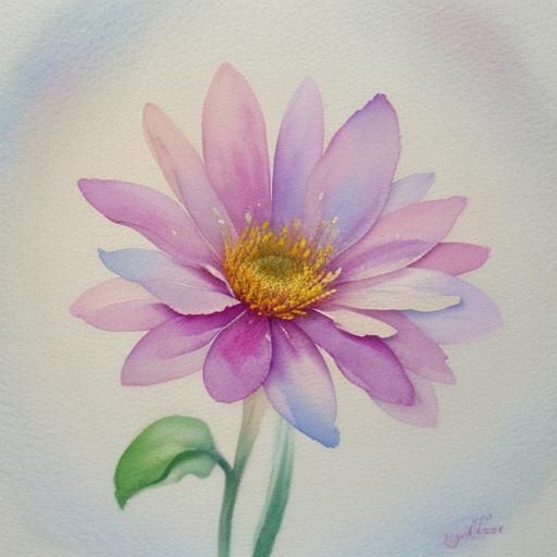 Watercolor Rainbow Flower Concept Art