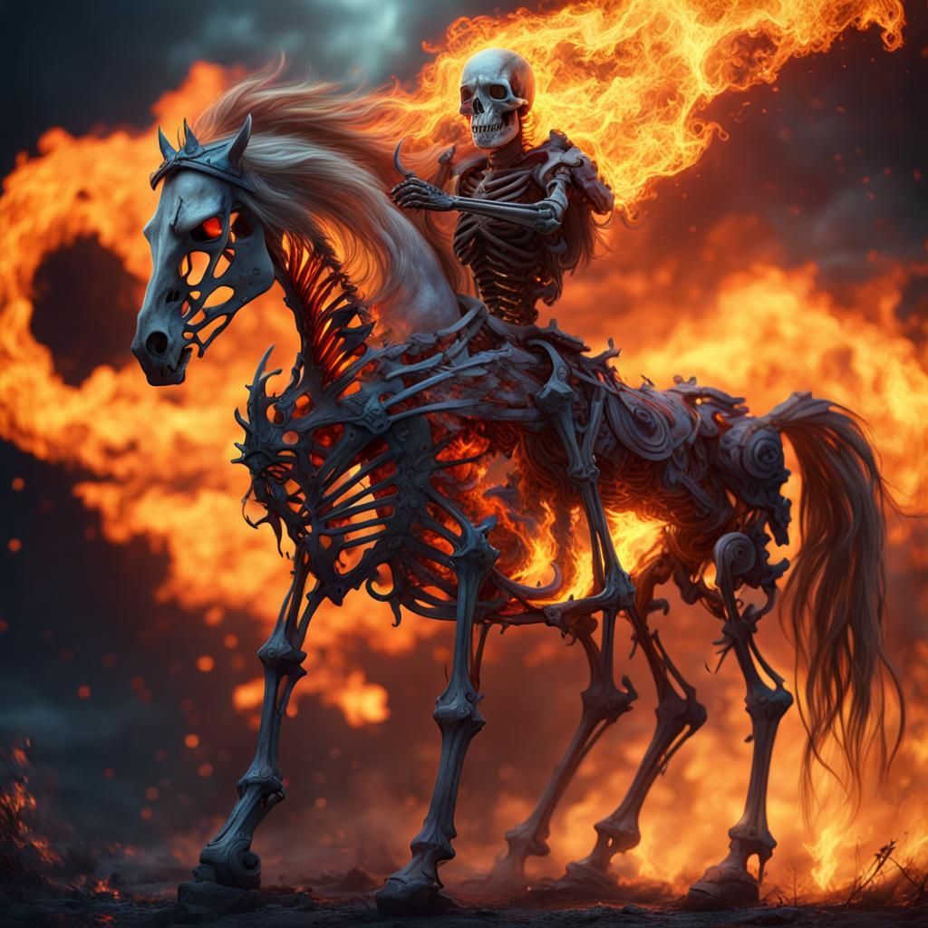 Fiery Skeleton Horse Concept Art