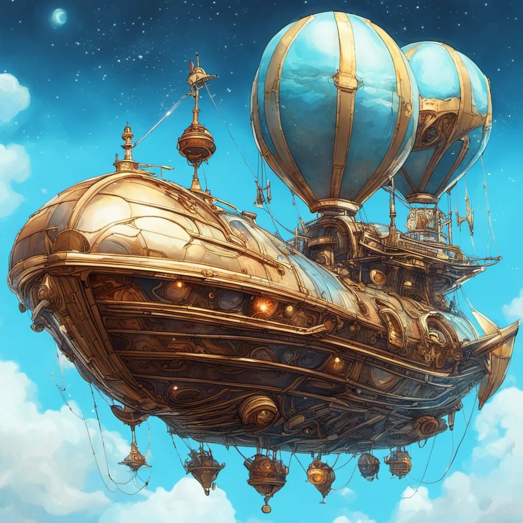 Cosmic Astral Galleon in Space Age Style