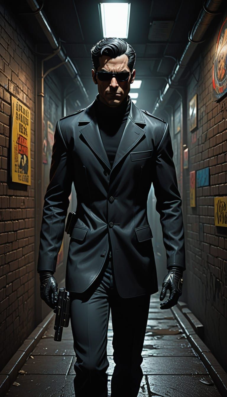 Secret Agent Infiltrates Through Flickering Tunnel