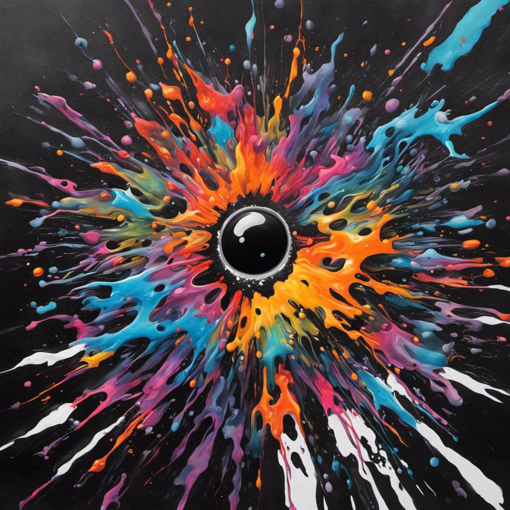 Black Hole in Graffiti Splash Art Style