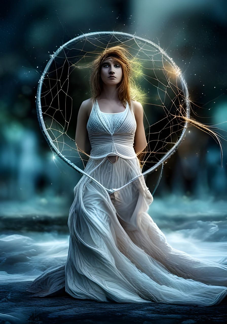 Magical Firefly Dreamcatcher in the Dark of Night