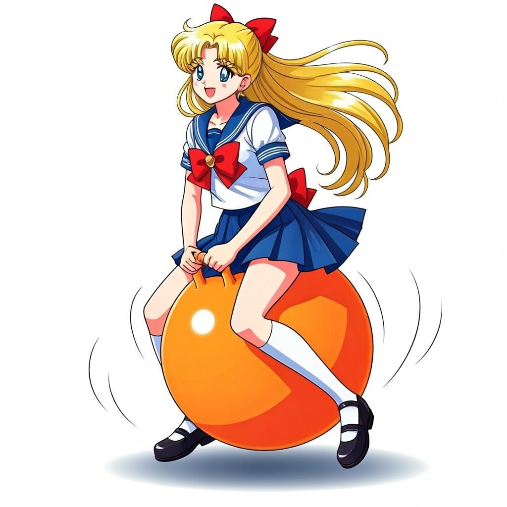 Minako Aino Bouncing in Manga Style