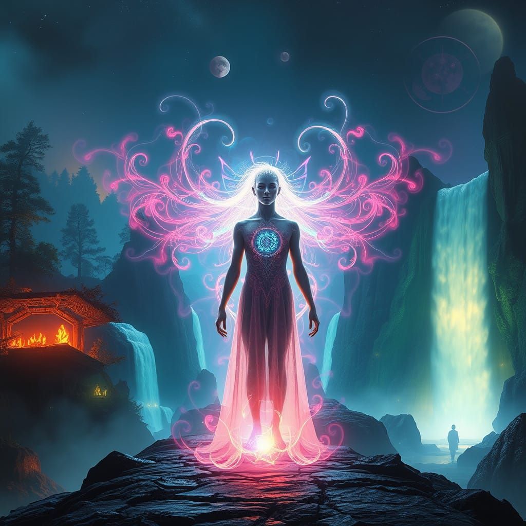 Mystical Being at Ethereal Realm Threshold