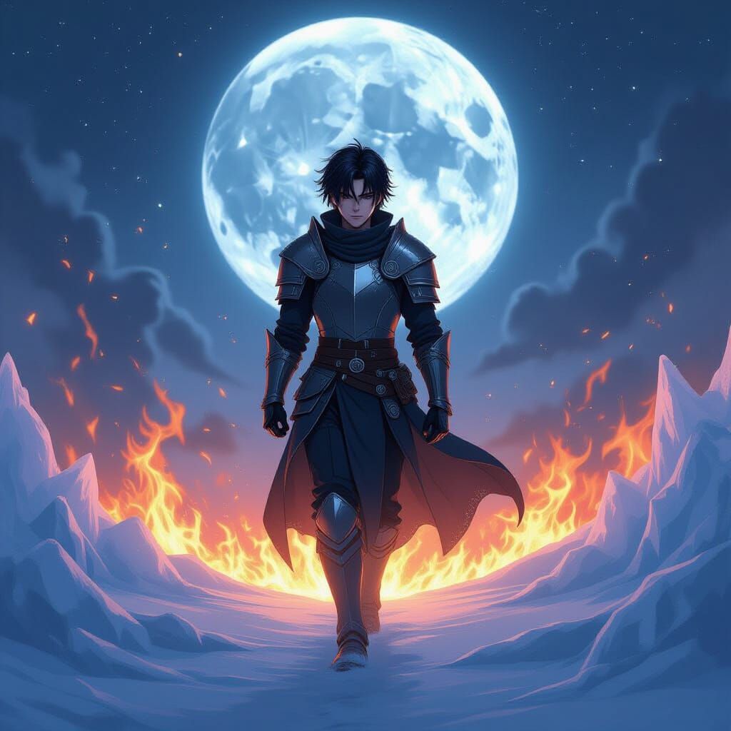 Anime Knight Walks Through Fire and Ice