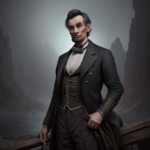 Detailed Matte Painting of Abraham Lincoln