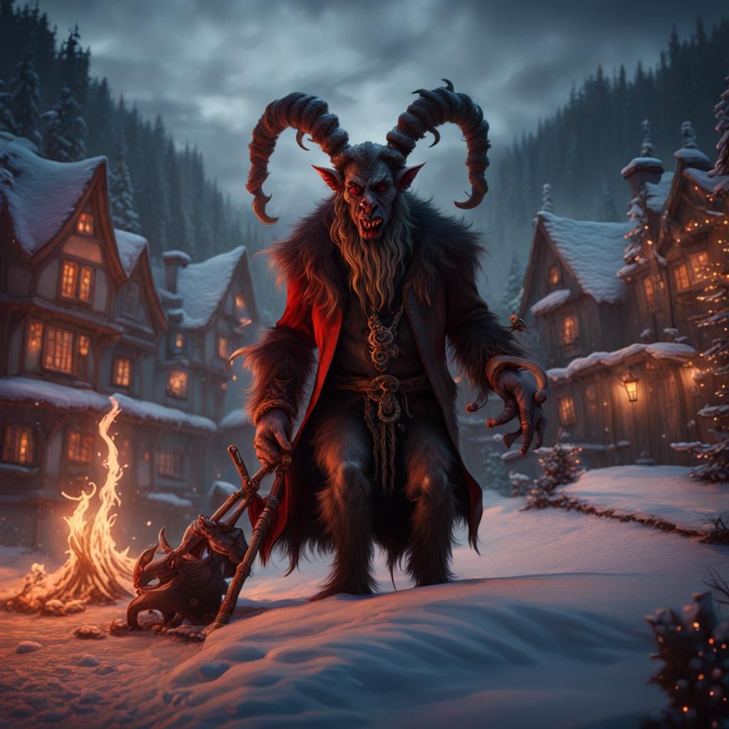 Detailed Krampus Matte Painting in Unreal Engine 5