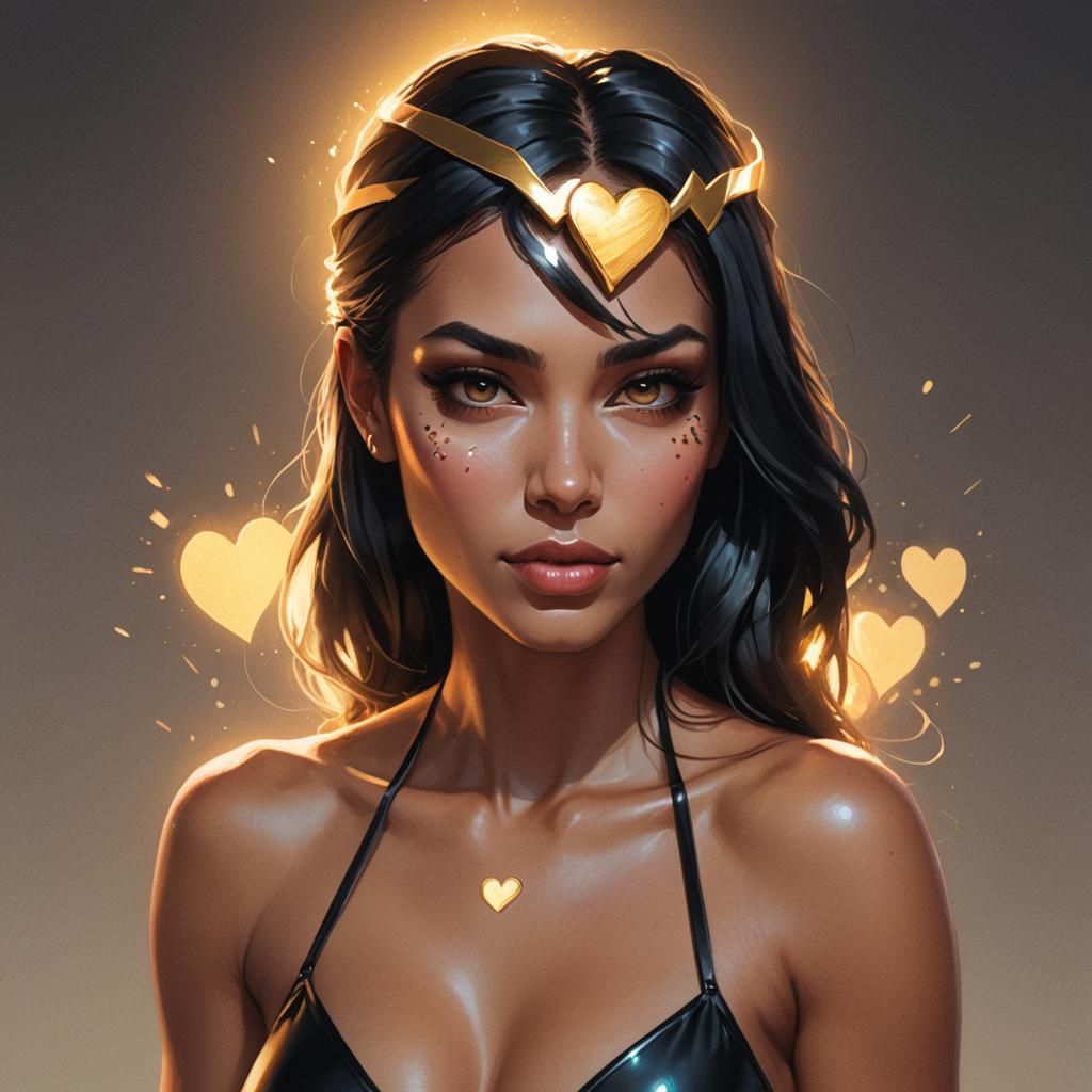 Woman in Black Bikini Holding Heart Sign