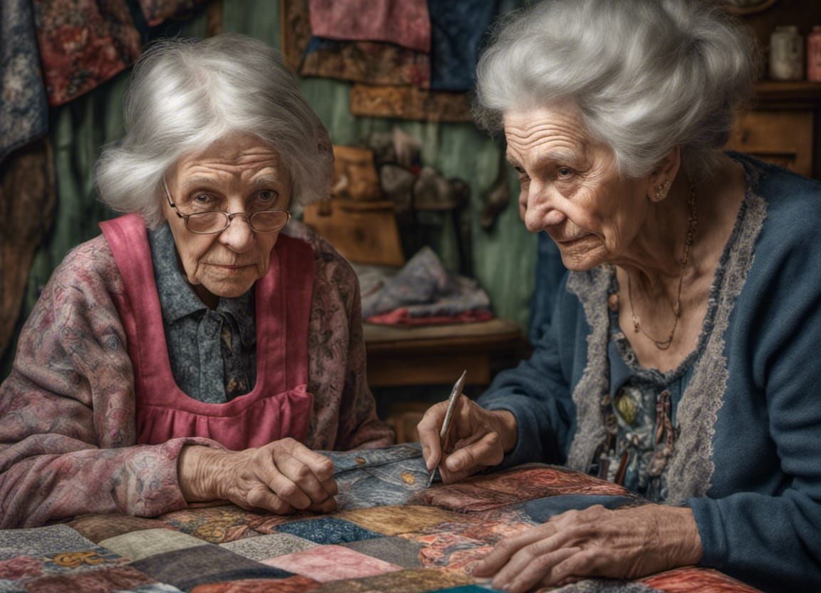 old ladies quilting