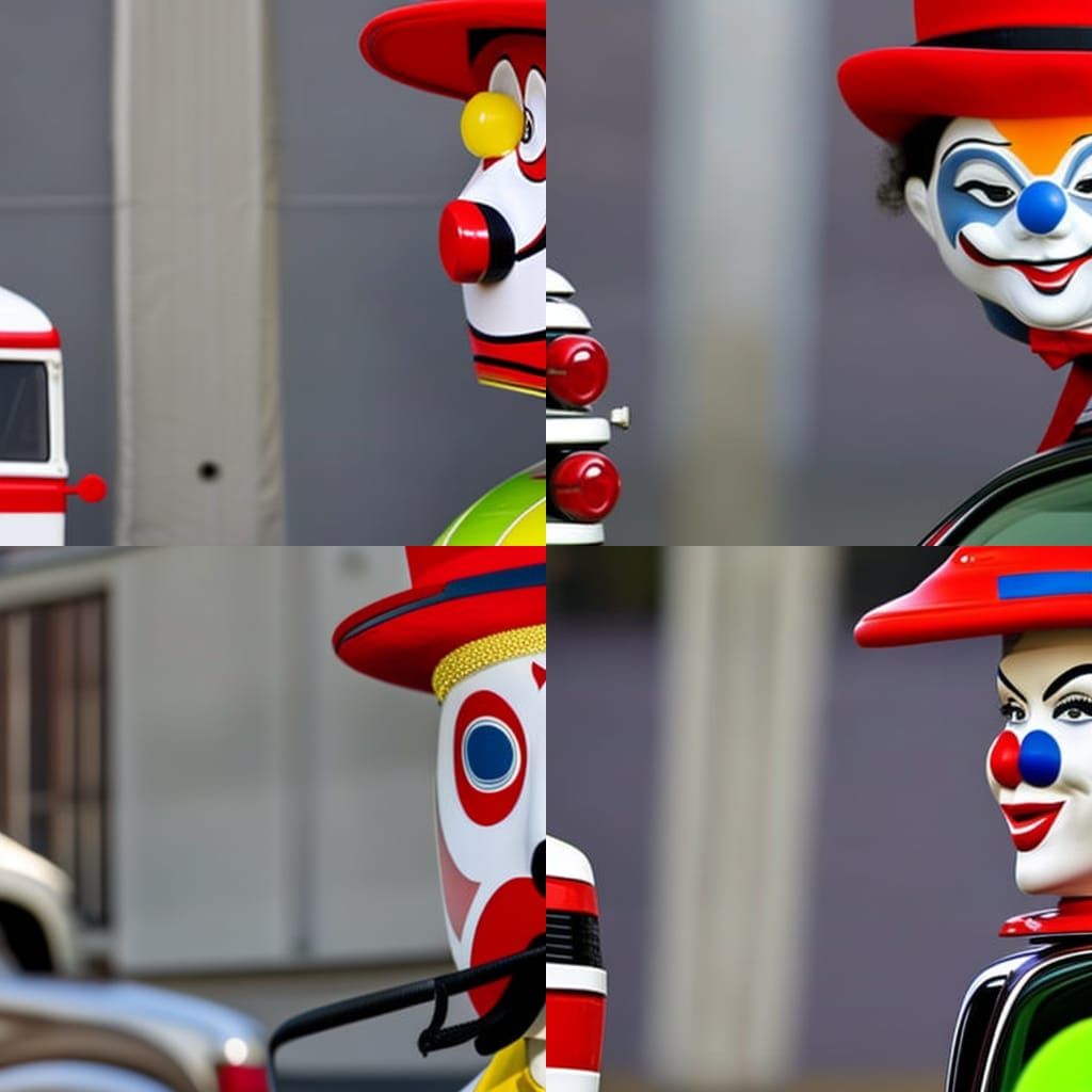 Clown Face on a 1920s Circus Car