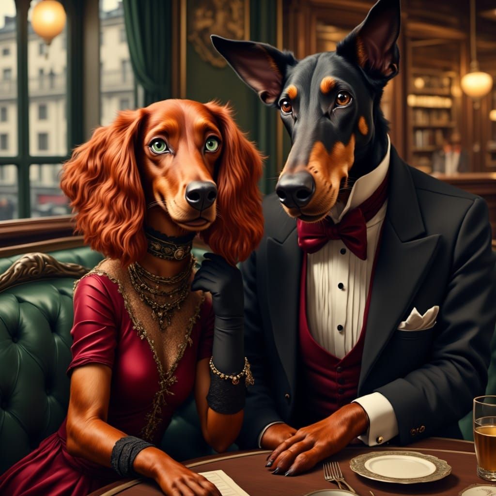 Anthropomorphic Dogs as Fashion Models in Paris