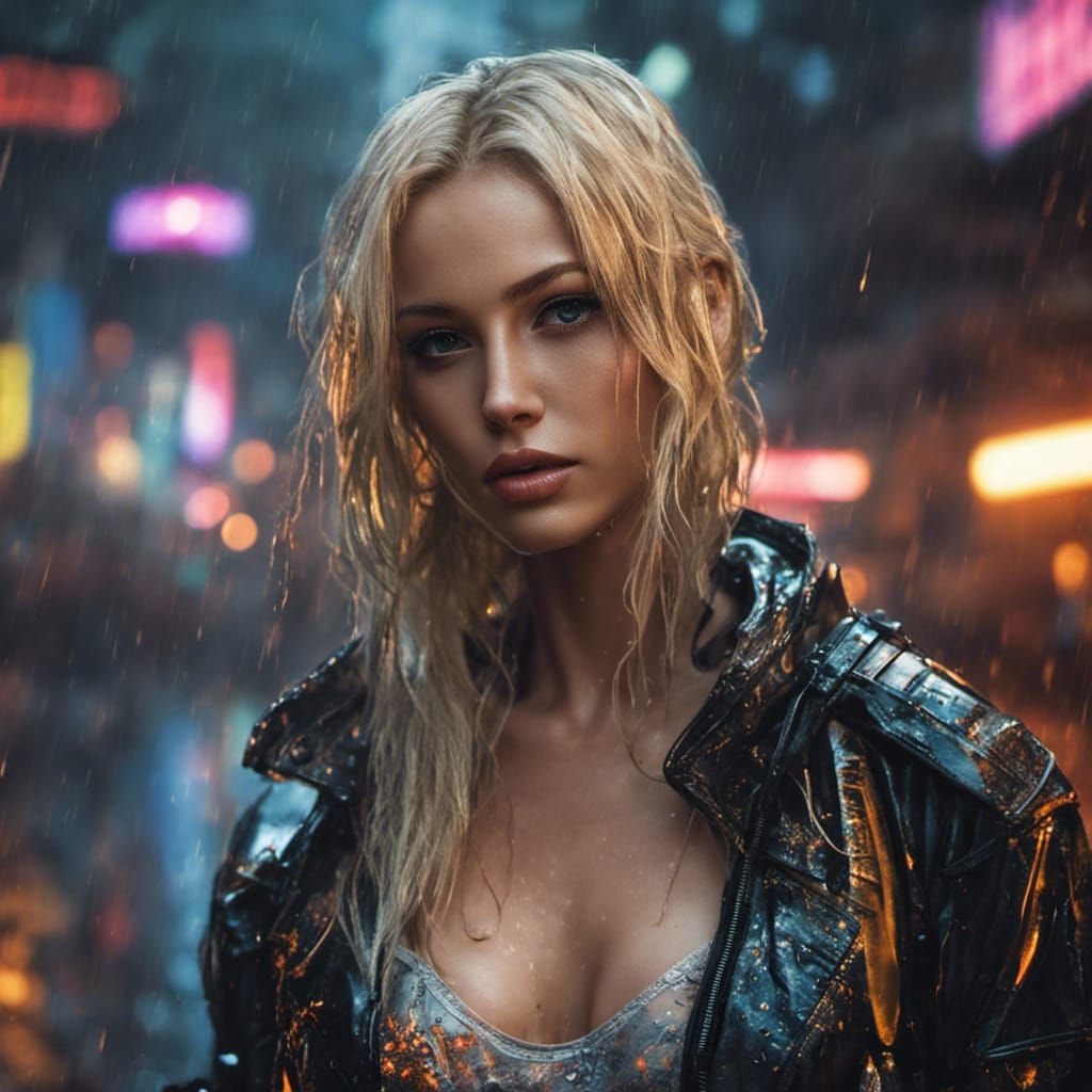 blonde cyberpunk girl