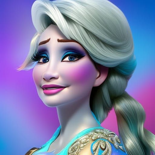 Hyperrealistic Dolly Parton and Elsa Fusion