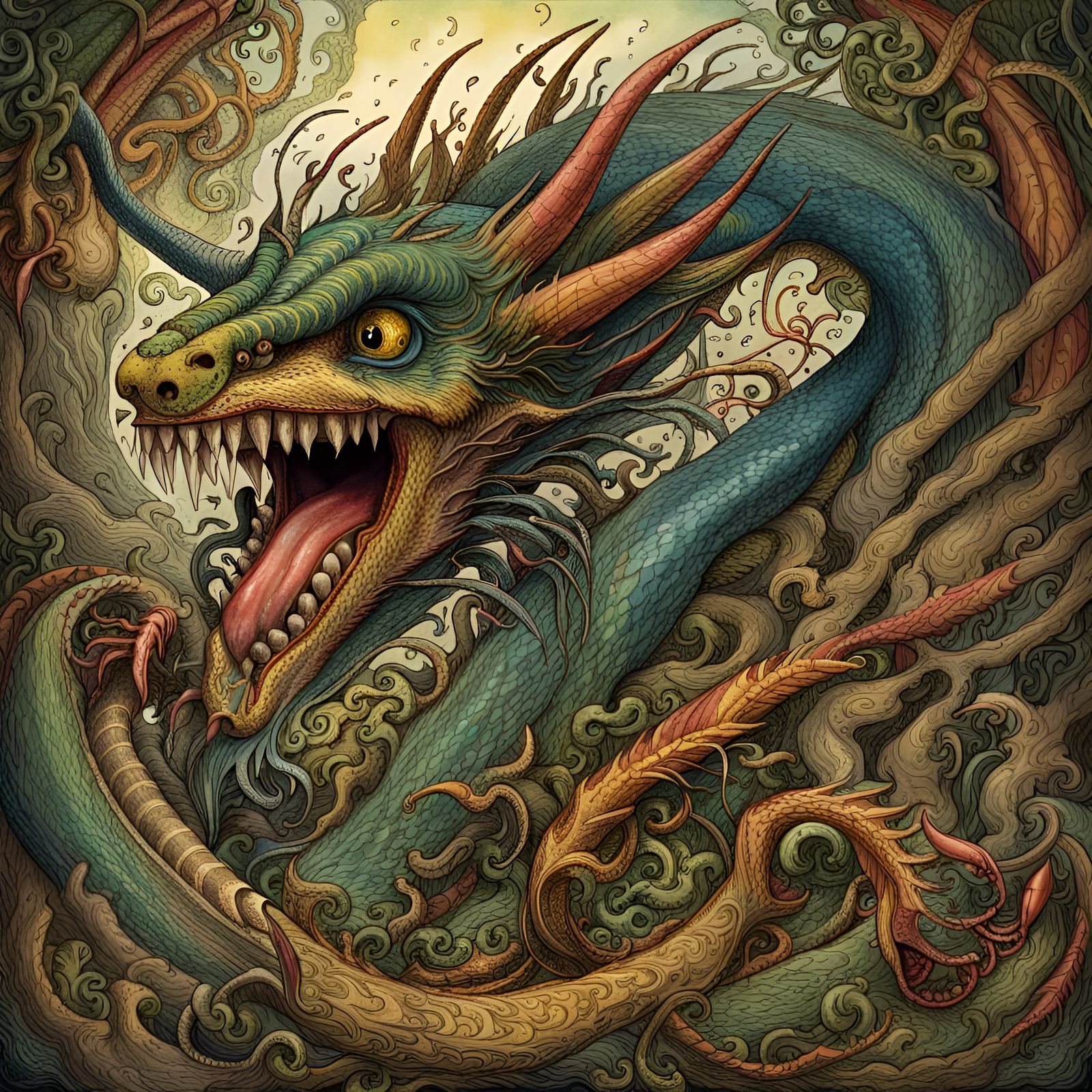 The Jabberwock (from Lewis Carroll’s nonsense poem ‘Jabberwocky’)