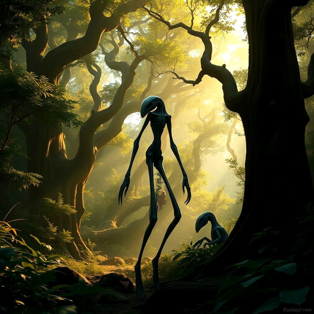 Ectomorph Creature in Natural Surroundings