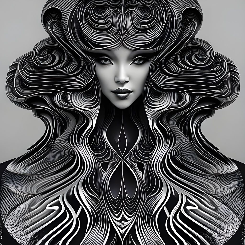 Gothic Beauty: A Realistic Portrait with Abstract Elements