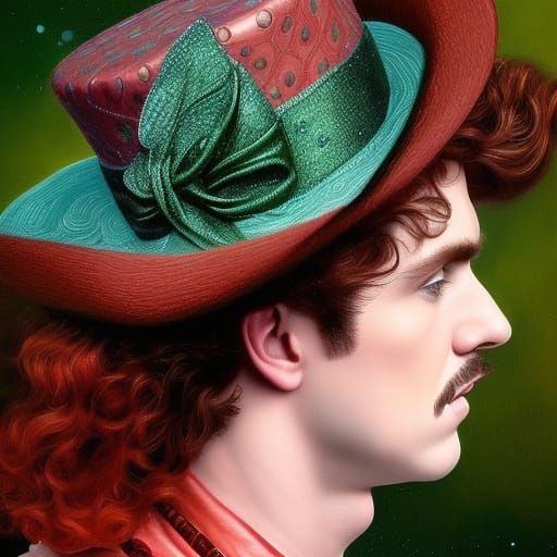 Victorian Portrait of Freckled Redhead in Ethereal Style