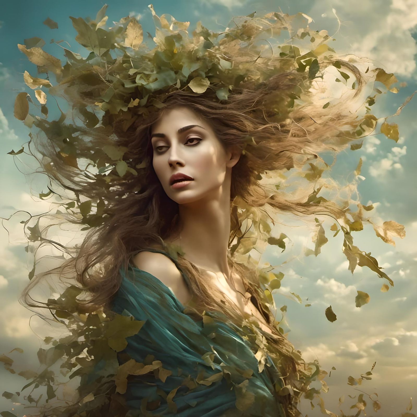 Greek Dryad Standing in the Wind
