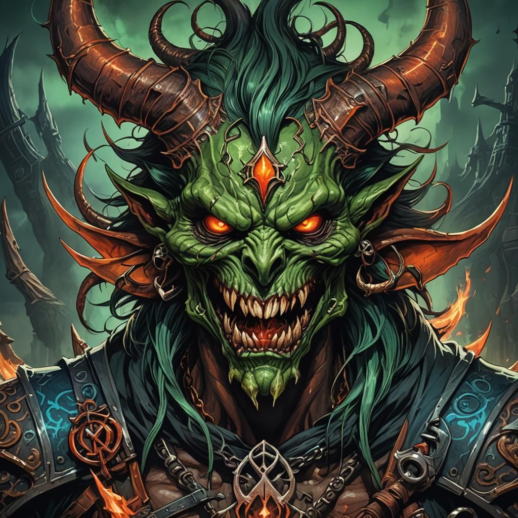 Demonic Imp Holding Metal Band Logo