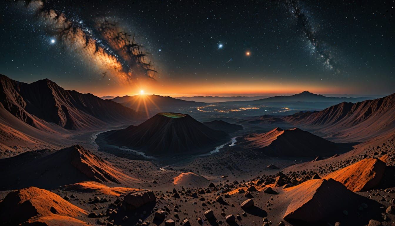 Barren Volcanic Planet Basks in Solar Radiance