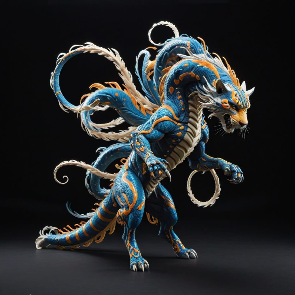 Exatiger with Swirling Tails