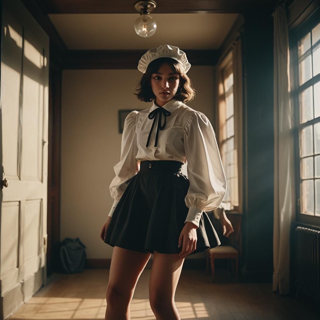 Boy Crossdressing in High Heels: Cinematic Film Still