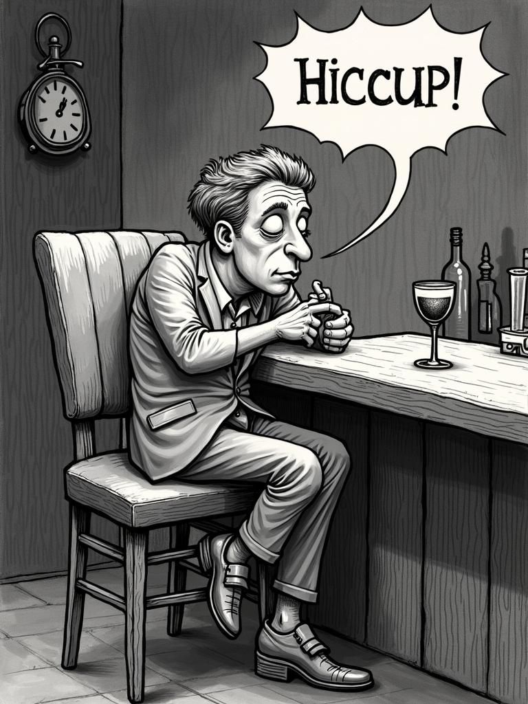 Cartoon Drunk in Auroracore Futurism and Surrealism