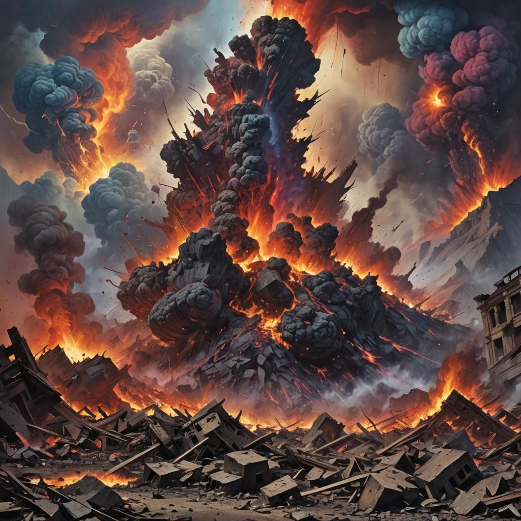 Colorful Eruption of Stunning Destruction