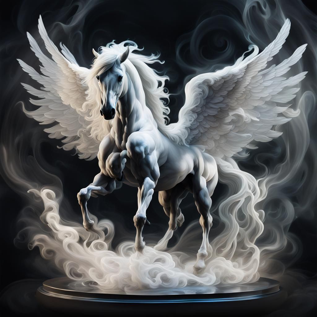 Ethereal Pegasus in Dreamlike Oil Painting