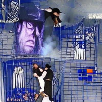 Wrestler Falling from Hell in a Cell Cage