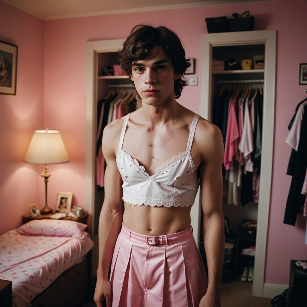 Teenager Explores Identity in Bedroom Wardrobe