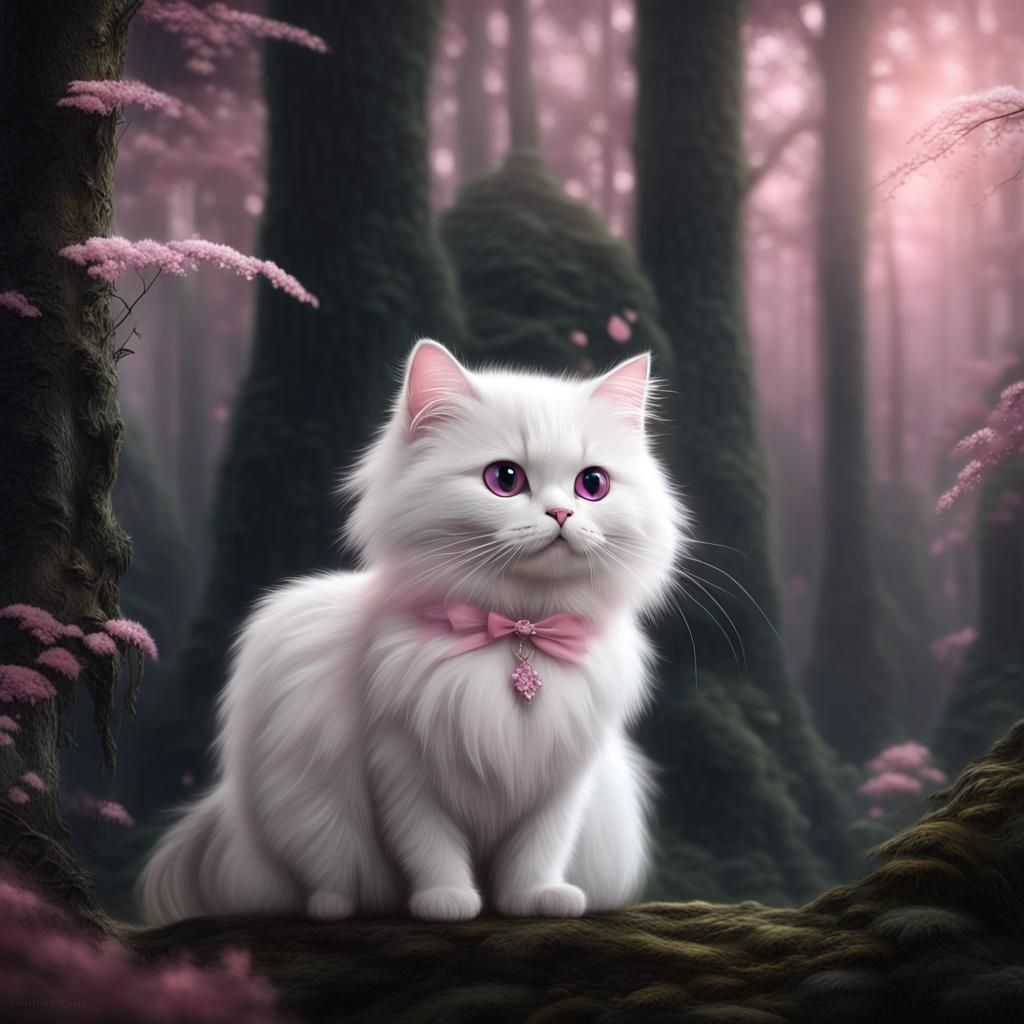 Magical Munchkin Cat in a Dark Forest