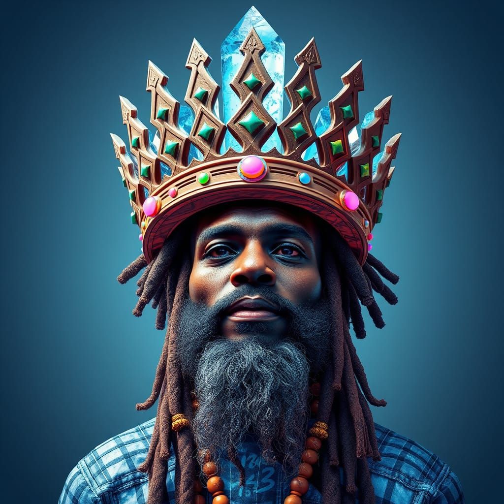 Rastaman with Oversized Wood and Ice Crown