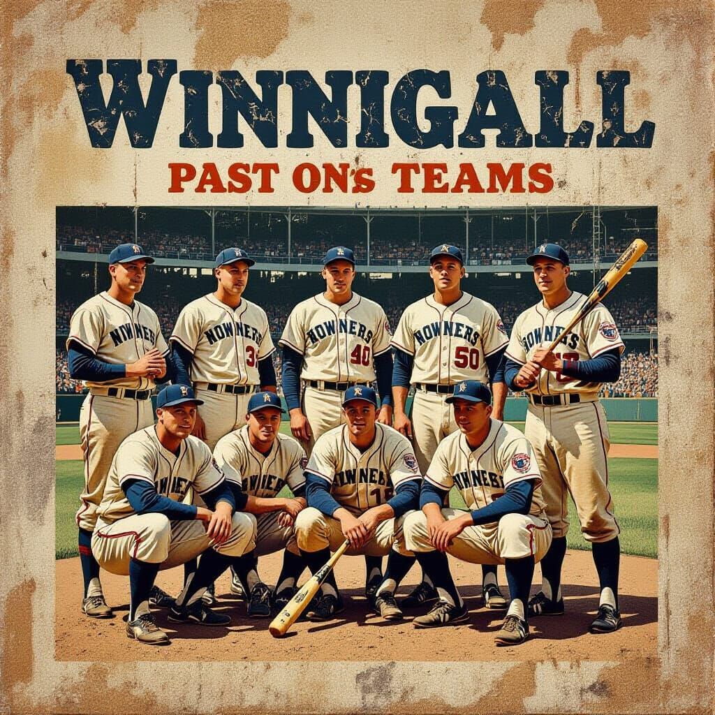 Vintage Baseball Posters on a Worn Wall