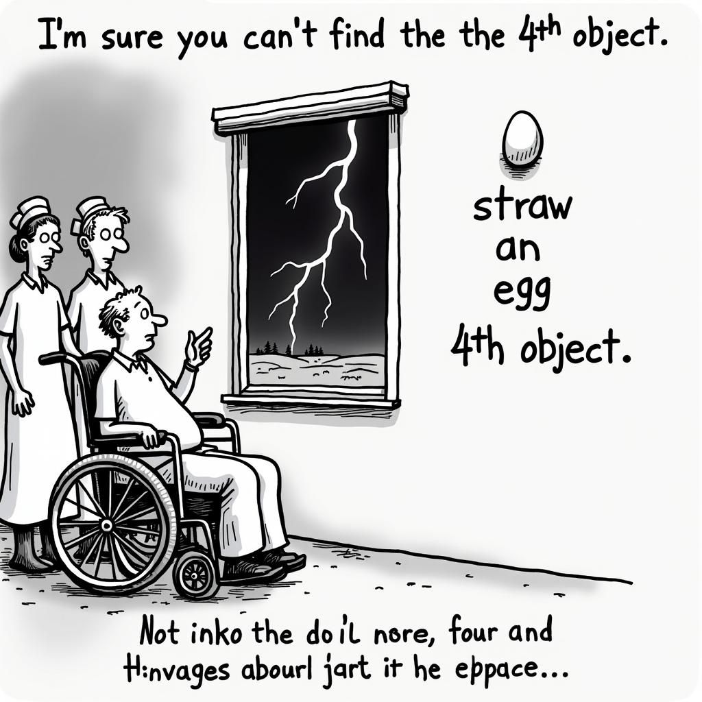 Humorous Cartoon: Find the Missing Object